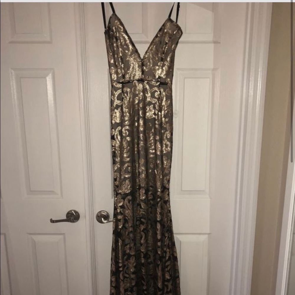 Gold sequin dress